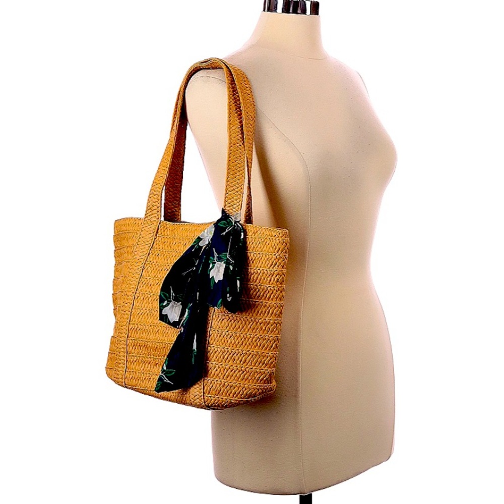 Draper James brown Purse with scarf EUC